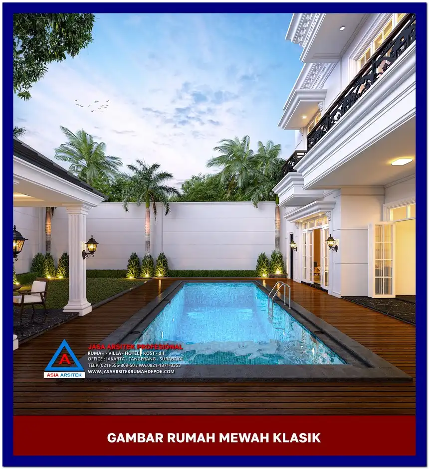 kolam renang Gambar Rumah Mewah Terbaik di lahan 18x47 meter, gambar rumah mewah, desain rumah mewah, arsitektur rumah mewah, rumah mewah modern