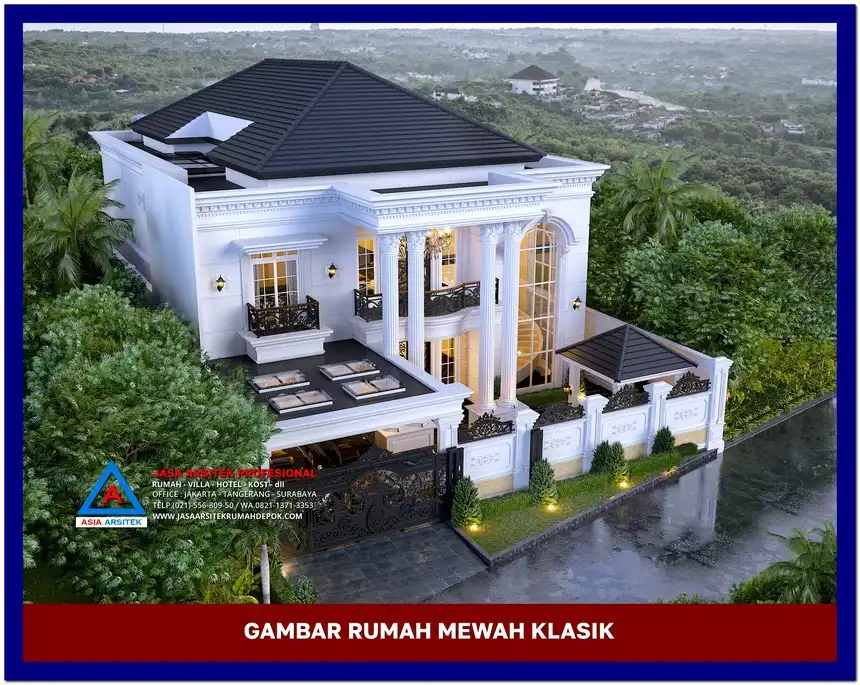 tampak atas Gambar Rumah Mewah Terbaik di lahan 18x47 meter, gambar rumah mewah, desain rumah mewah, arsitektur rumah mewah, rumah mewah modern