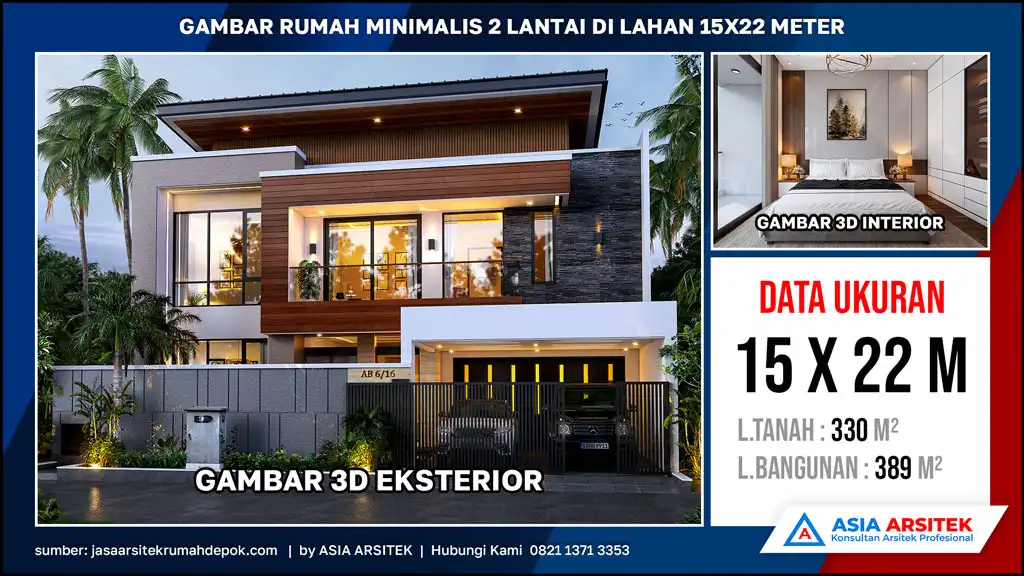 hd Gambar Rumah Minimalis 2 Lantai di Lahan 15x22 meter, rumah minimalis, gambar rumah minimalis, desain rumah minimalis