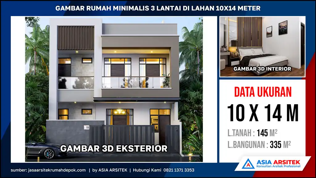 hd Gambar Rumah Minimalis 3 Lantai di Lahan 10x14 meter, rumah minimalis, gambar rumah minimalis, desain rumah minimalis
