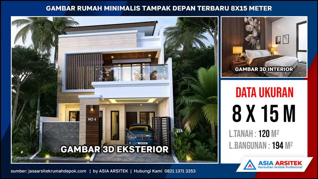 hd Gambar Rumah Minimalis Tampak Depan Terbaru 8x15 meter, rumah minimalis, gambar rumah minimalis, desain rumah minimalis