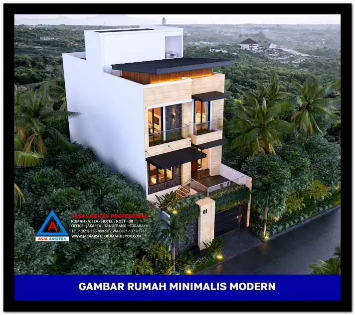 tampak atas Gambar Rumah Minimalis Modern 3 Lantai di Lahan 8x18 meter, rumah minimalis, gambar rumah minimalis, desain rumah minimalis