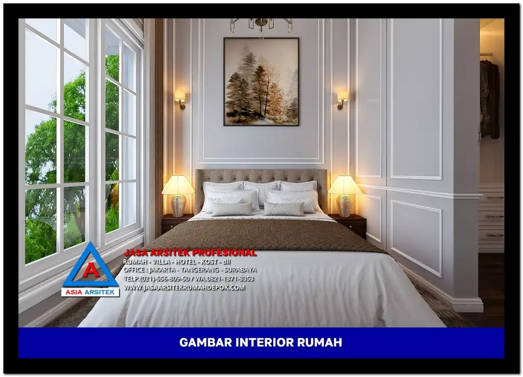 kamar tidur utama Gambar Desain Rumah Klasik 2 Lantai Ukuran 8x18 meter, gambar rumah klasik, desain rumah klasik, model rumah klasik, rumah klasik elegan, inspirasi rumah klasik, contoh rumah klasik