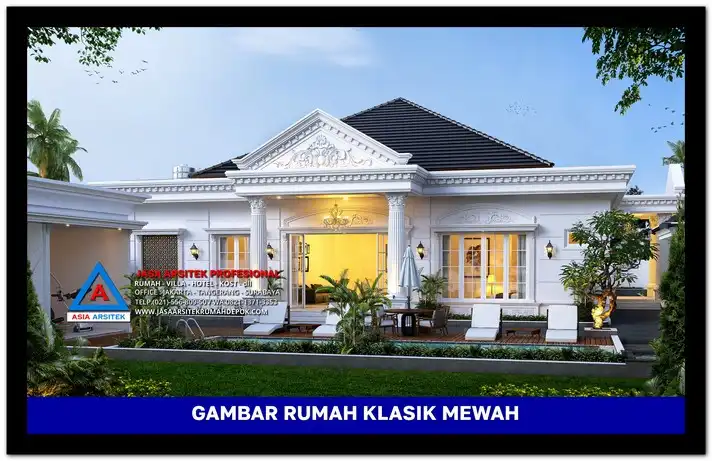 view belakang Gambar Rumah Klasik 1 Lantai 38x74 meter, gambar rumah klasik, desain rumah klasik, model rumah klasik, rumah klasik elegan, inspirasi rumah klasik, contoh rumah klasik
