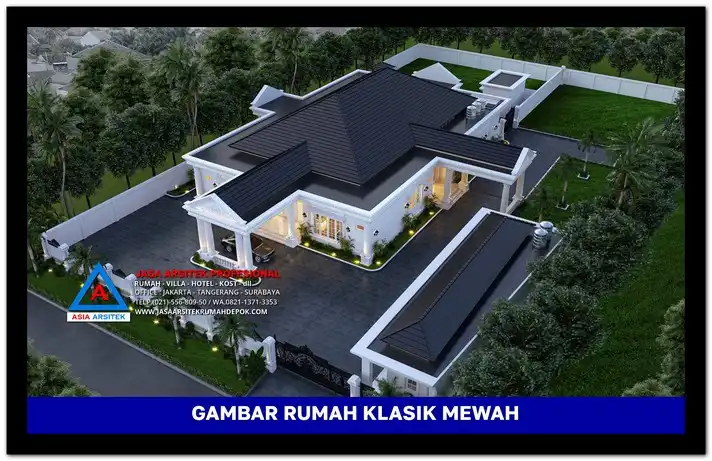 tampak atas Gambar Rumah Klasik 1 Lantai 38x74 meter, gambar rumah klasik, desain rumah klasik, model rumah klasik, rumah klasik elegan, inspirasi rumah klasik, contoh rumah klasik