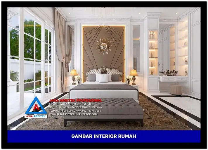 kamar tidur utama Gambar Rumah Klasik 1 Lantai 38x74 meter, gambar rumah klasik, desain rumah klasik, model rumah klasik, rumah klasik elegan, inspirasi rumah klasik, contoh rumah klasik