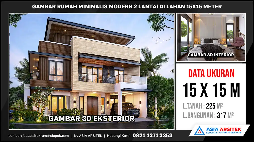 hd Gambar Rumah Minimalis Modern 2 Lantai di Lahan 15x15 meter, rumah minimalis, gambar rumah minimalis, desain rumah minimalis