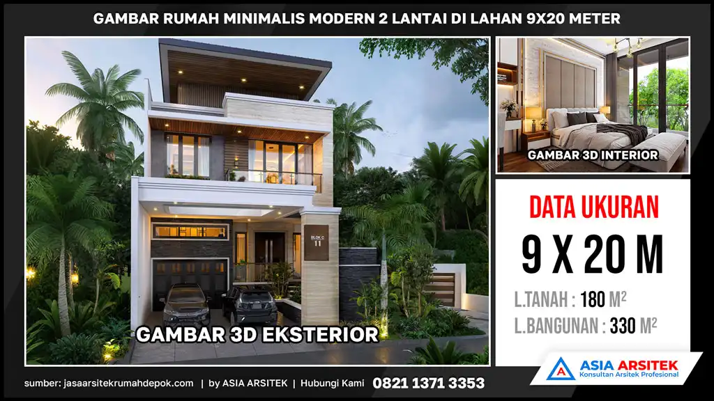 hd Gambar Rumah Minimalis Modern 2 Lantai di Lahan 9x20 meter, rumah minimalis, gambar rumah minimalis, desain rumah minimalis