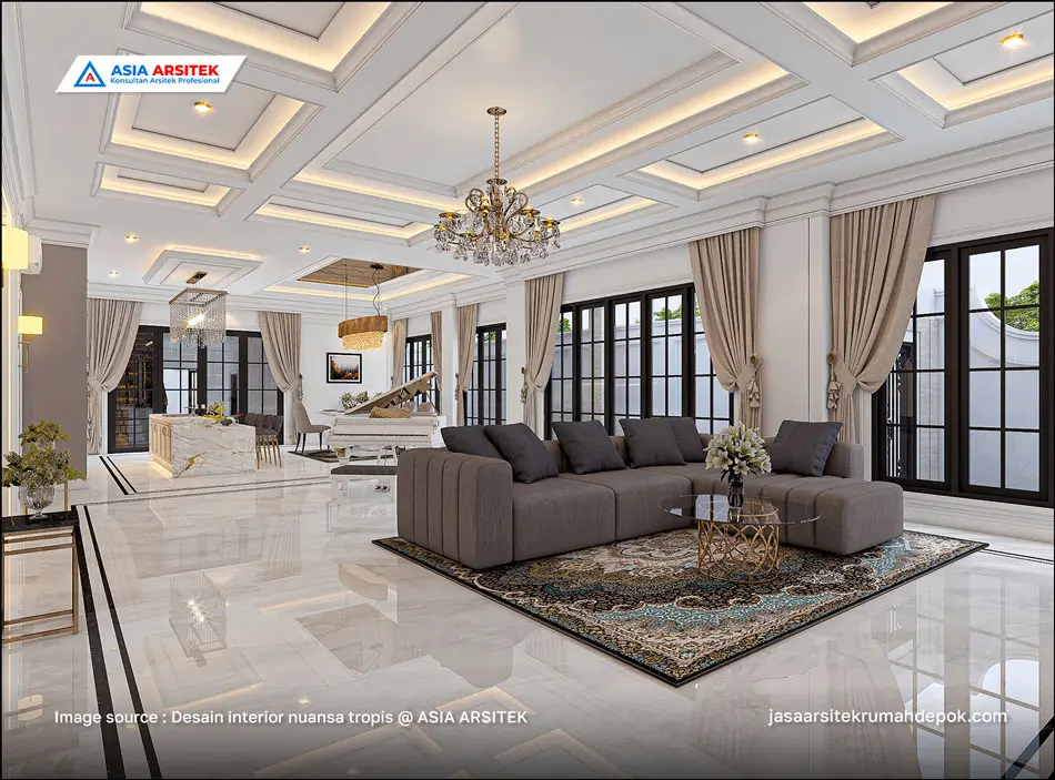 interior tropis Inspirasi Desain Rumah dengan Sentuhan Dinding Batu Alam, jasa desain rumah, jasa arsitek rumah, jasa desain interior, jasa desain rumah Depok, jasa arsitek rumah Depok, jasa arsitek Depok